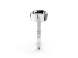 White gold Fancy Black Oval Cut Halo Diamond Engagement Ring with Split Shank Band and Four-Prong Setting_14