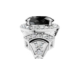 White gold Fancy Black Oval Cut Halo Diamond Split Shank Engagement Ring with Four-Prong Setting_5