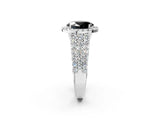 White gold Fancy Black Oval Cut Halo Pavé Diamond Engagement Ring with Split Shank and Four-Prong Setting_5