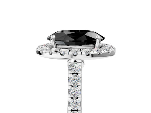 White gold Fancy Black Oval Cut Halo Pave Diamond Engagement Ring with Four-Prong Setting_5