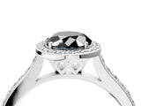 White gold Fancy Black Oval Cut Halo Round Diamond Pavé Band with Four-Prong Setting_19