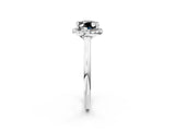 White gold Fancy Black Oval Cut Halo Round Diamond Solitaire Engagement Ring with Pave Band and Four-Prong Setting_26