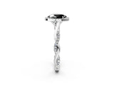 White gold Fancy Black Oval Cut Halo Twist Band with Four-Prong Setting_74