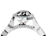 White gold Fancy Black Oval Cut Halo Twist Band with Four-Prong Setting_76