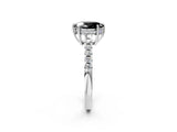 White gold Fancy Black Oval Cut Solitaire Diamond Engagement Ring with Pavé Band and Six-Prong Setting_14
