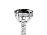White gold Fancy Black Oval Cut Solitaire Diamond Engagement Ring with Pavé Band and Six-Prong Setting_17