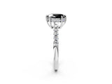 White gold Fancy Black Oval Cut Solitaire Diamond Engagement Ring with Pavé Band and Six-Prong Setting_26