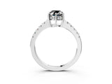 White gold Fancy Black Oval Cut Solitaire Diamond Engagement Ring with Pavé Band and Six-Prong Setting_27