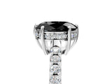 White gold Fancy Black Oval Cut Solitaire Diamond Engagement Ring with Pavé Band and Six-Prong Setting_29