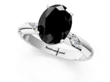 White gold Fancy Black Oval Cut Solitaire Diamond Engagement Ring with Twisted Pave Band and Four-Prong Setting_20