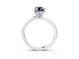 White gold Fancy Black Oval Cut Solitaire Diamond Ring with Prong Setting and Plain Band_15