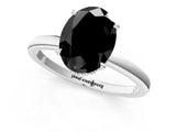 White gold Fancy Black Oval Cut Solitaire Engagement Ring with Cathedral Band and Four-Prong Setting_1