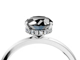 White gold Fancy Black Oval Cut Solitaire Engagement Ring with Cathedral Band and Four-Prong Setting_4