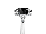 White gold Fancy Black Oval Cut Solitaire Engagement Ring with Cathedral Band and Four-Prong Setting_5