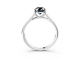 White gold Fancy Black Oval Cut Solitaire Engagement Ring with Tapered Band and Four-Prong Setting_30