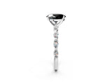 White gold Fancy Black Oval Cut Solitaire Marquise Side Stone Prong Setting Ring_2