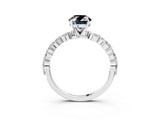 White gold Fancy Black Oval Cut Solitaire Marquise Side Stone Prong Setting Ring_3