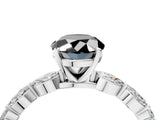 White gold Fancy Black Oval Cut Solitaire Marquise Side Stone Prong Setting Ring_4