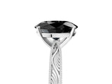 White gold Fancy Black Oval Cut Solitaire Milgrain Engraved Band with Four-Prong Setting_17