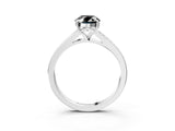 White gold Fancy Black Oval Cut Solitaire Pavé Band with Four-Prong Setting_3