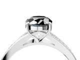 White gold Fancy Black Oval Cut Solitaire Pavé Band with Four-Prong Setting_4