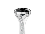 White gold Fancy Black Oval Cut Solitaire Pavé Band with Four-Prong Setting_5