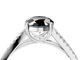 White gold Fancy Black Oval Cut Solitaire Split Shank Pavé Diamond Engagement Ring_4