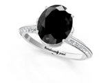 White gold Fancy Black Oval Cut Solitaire Split Shank Pave Diamond Engagement Ring with Four-Prong Setting_25