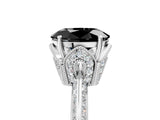White gold Fancy Black Oval Cut Solitaire Split Shank Pave Diamond Engagement Ring with Four-Prong Setting_53