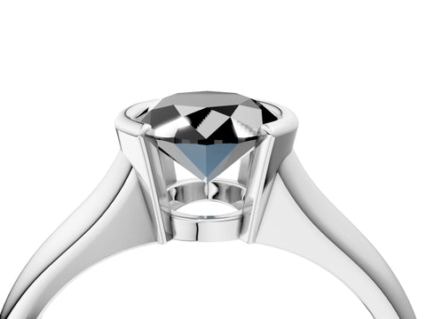 White gold Fancy Black Oval Cut Solitaire Tension Set Diamond Ring with Split Shank Band_16