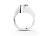 White gold Fancy Black Oval Cut Solitaire Tension-Set Diamond Split Shank Ring_3