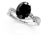 White gold Fancy Black Oval Cut Solitaire Twist Pave Diamond Engagement Ring with Prong Setting_11