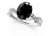 White gold Fancy Black Oval Cut Solitaire Twist Pave Diamond Engagement Ring with Prong Setting_13