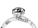 White gold Fancy Black Oval Cut Solitaire Twist Pave Diamond Engagement Ring with Prong Setting_16