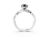 White gold Fancy Black Oval Cut Solitaire Twist Pave Diamond Engagement Ring with Prong Setting_21