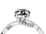 White gold Fancy Black Oval Cut Solitaire Twist Pave Diamond Engagement Ring with Prong Setting_22