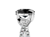 White gold Fancy Black Oval Cut Solitaire Twist Pave Diamond Engagement Ring with Prong Setting_5