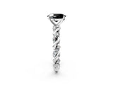 White gold Fancy Black Oval Cut Solitaire Twisted Band with Pavé Accents and Four-Prong Setting_2