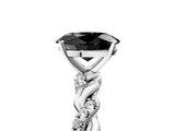 White gold Fancy Black Oval Cut Solitaire Twisted Band with Pavé Accents and Four-Prong Setting_5