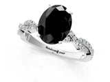 White gold Fancy Black Oval Cut Solitaire Twisted Pave Band with Four-Prong Setting_16