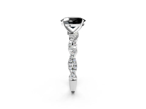 White gold Fancy Black Oval Cut Solitaire Twisted Pave Band with Four-Prong Setting_17