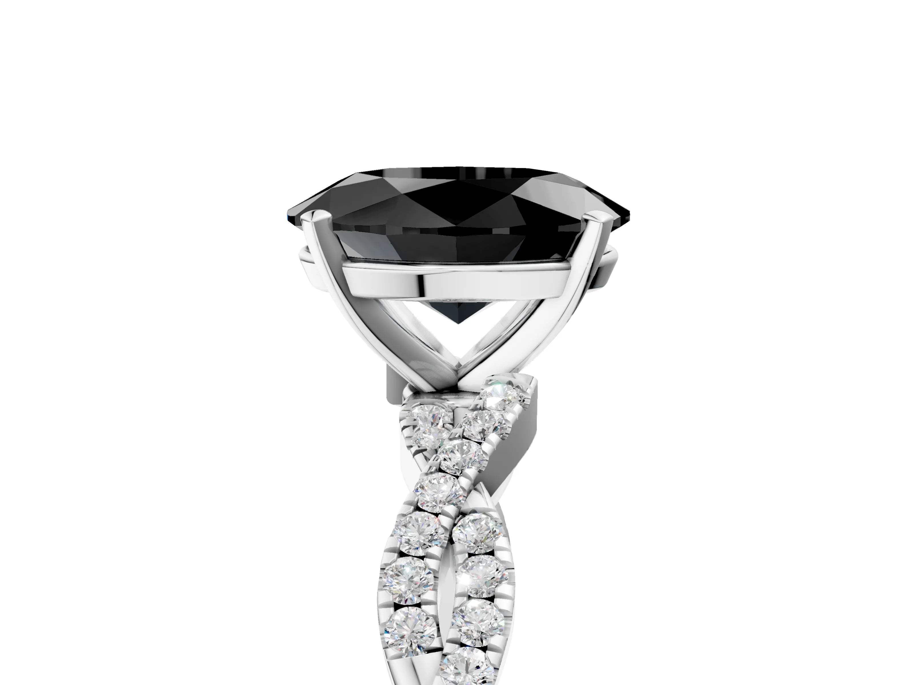 White gold Fancy Black Oval Cut Solitaire Twisted Pave Band with Four-Prong Setting_20