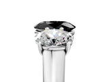 White gold Fancy Black Oval Cut Three-Stone Diamond Ring with Prong Setting on a Classic Band_17