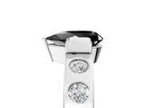 White gold Fancy Black Pear Cut Brilliant Channel-Set Diamond Ring with Bezel Prong Setting_17