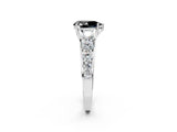 White gold Fancy Black Pear Cut Brilliant Diamond Pavé Band with Six-Prong Setting_14
