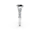 White gold Fancy Black Pear Cut Brilliant Diamond Pavé Band with Six-Prong Setting_14