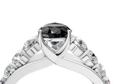 White gold Fancy Black Pear Cut Brilliant Diamond Pavé Band with Six-Prong Setting_16