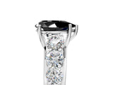 White gold Fancy Black Pear Cut Brilliant Diamond Pavé Band with Six-Prong Setting_17