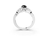 White gold Fancy Black Pear Cut Brilliant Milgrain Pave Heart Band Solitaire Ring_15