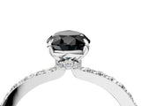 White gold Fancy Black Pear Cut Brilliant Pavé Band Solitaire with Four-Prong Setting_4